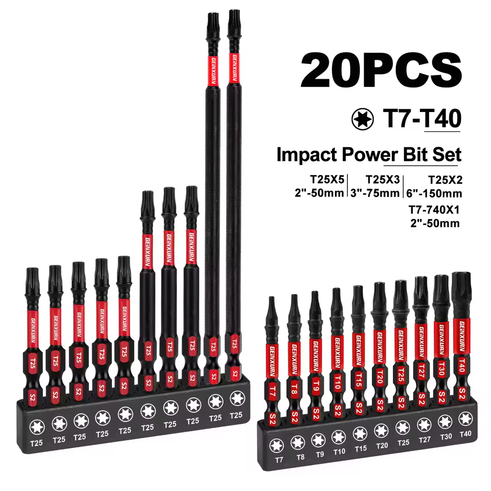Geinxurn T25 Torx impact driver bit set