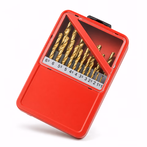 Titanium coated drill bit set